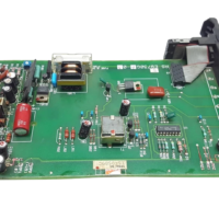 Yokogawa AS E9730GA-03 PLC Controller side profile highlighting onboard capacitors, fuses, and integrated circuits.