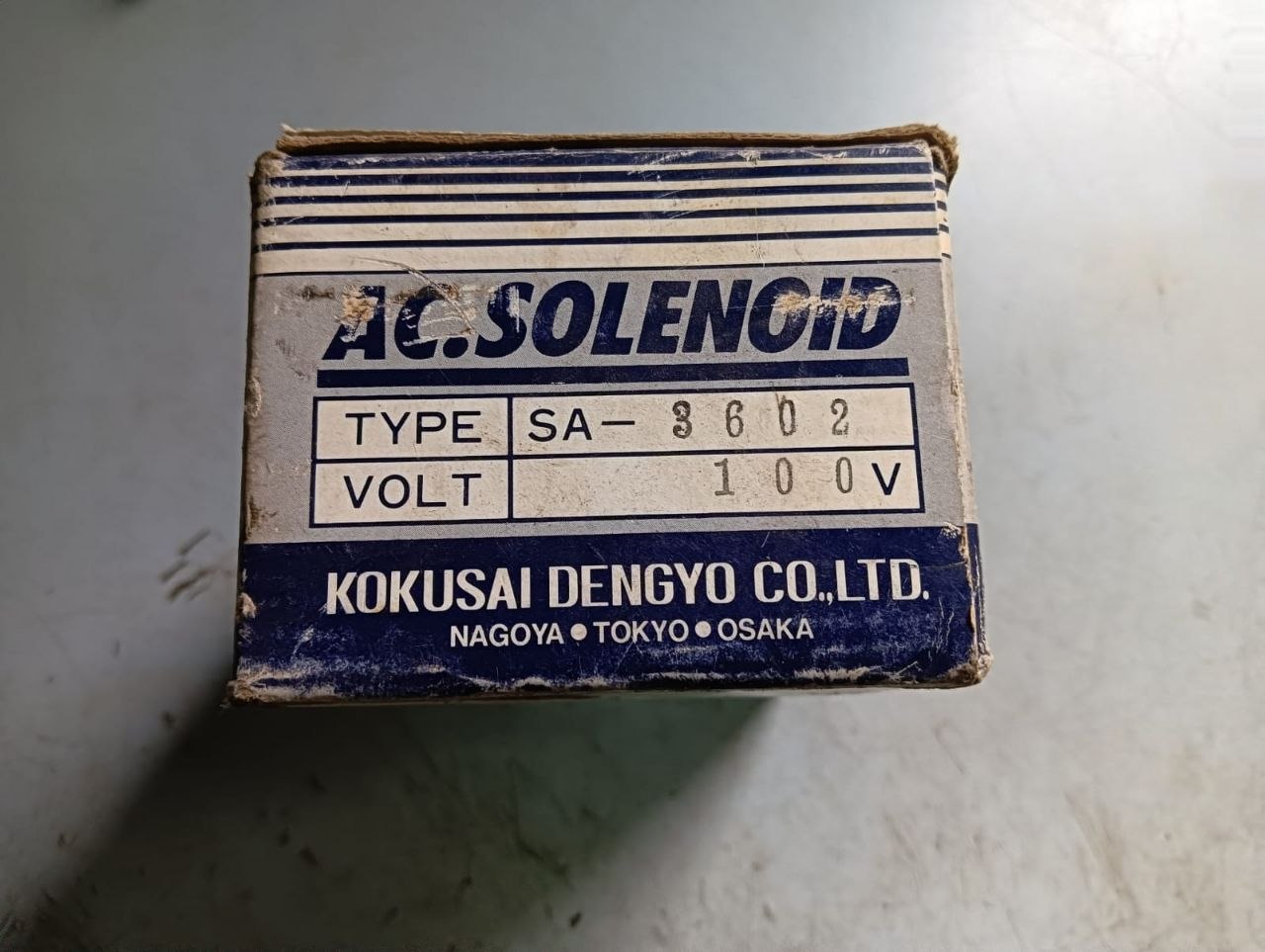 kokusai dengyo sa-3602 AC solenoid2 Kokusai Dengyo SA-3602 AC Solenoid 100V in original box.