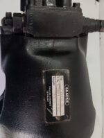Close-up of Saacke PZHDS 30 marine ignition oil pump nameplate showing Bremen Germany origin and 2003 build year.