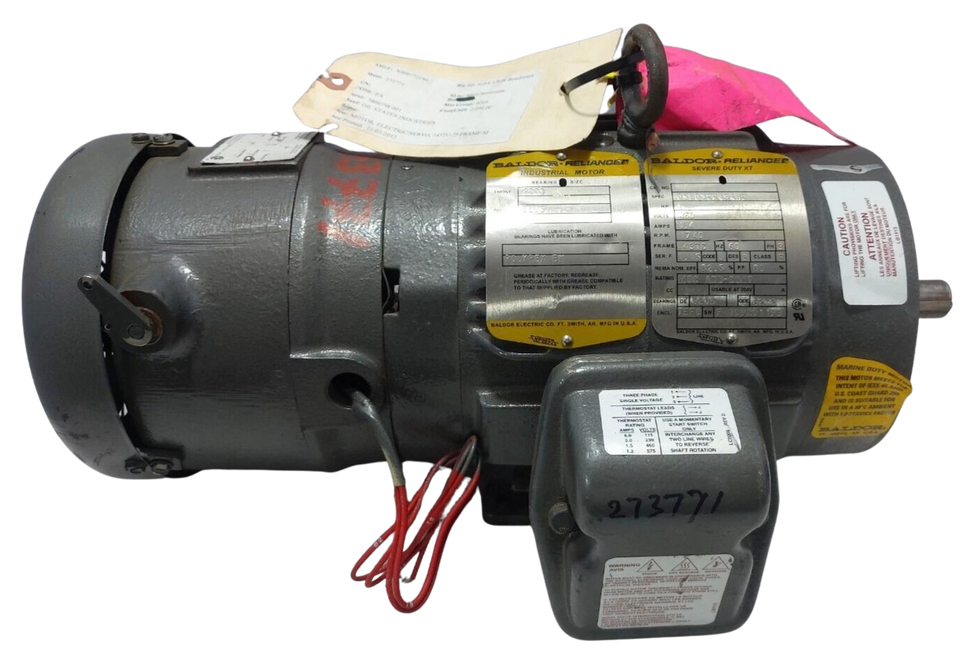Baldor Severe Duty XT Motor with Stearns Brake Baldor Severe Duty XT motor 05E032W494H2 with integrated Stearns fail-safe brake