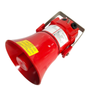 E2S BExS110E 230V AC explosion-proof alarm sounder horn angled view with mounting bracket