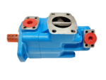 Top-down profile of Eaton Vickers 3520VQ-25A-8 hydraulic double pump showing suction inlet