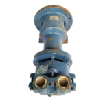 Top view of Finder LEX25 vacuum pump showing dual suction and discharge port openings.