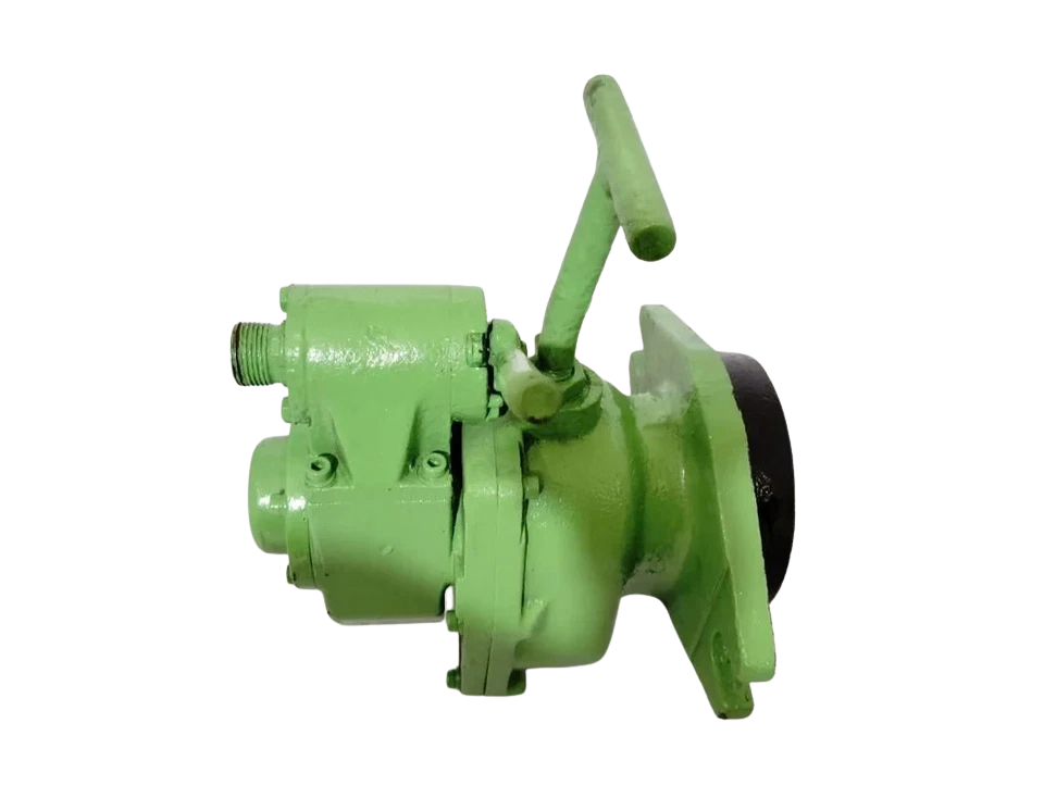 Fuji FM-10RF-305 Air Motor Fuji FM-10RF-305 reversible pneumatic air motor side profile showing green cast iron housing and control lever