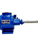 Side view of Gorman-Rupp RGS1D69-B internal gear pump showing drive shaft and nameplate