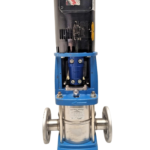 Front view of Goulds 10SV2FE4F50 e-SV vertical multistage pump with Baldor motor