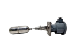 Hanla FMS-1H-WS horizontal float level switch side profile with stainless steel float and square mounting flange