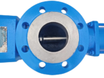 Close-up of Iron Pump suction flange opening and internal drive shaft