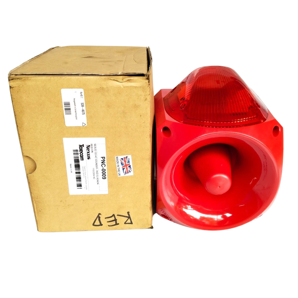 Klaxon PNC-0009 Nexus 120 Sounder Beacon1 Klaxon PNC-0009 Nexus 120 sounder with red 5J xenon beacon and OEM box