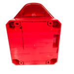 Rear view of Klaxon Nexus 120 red weatherproof mounting backbox