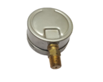 Back view of LR-CAL LPP 30 reference pressure gauge and brass fitting