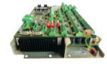 Side angle view of MAN B&W 3157167-5.1 MCU printed circuit board with heatsink and label