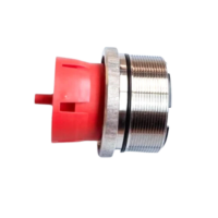MSA A-ULTX-SENS-31-1-0 combustible gas sensor with red protective calibration cap and stainless steel threads.