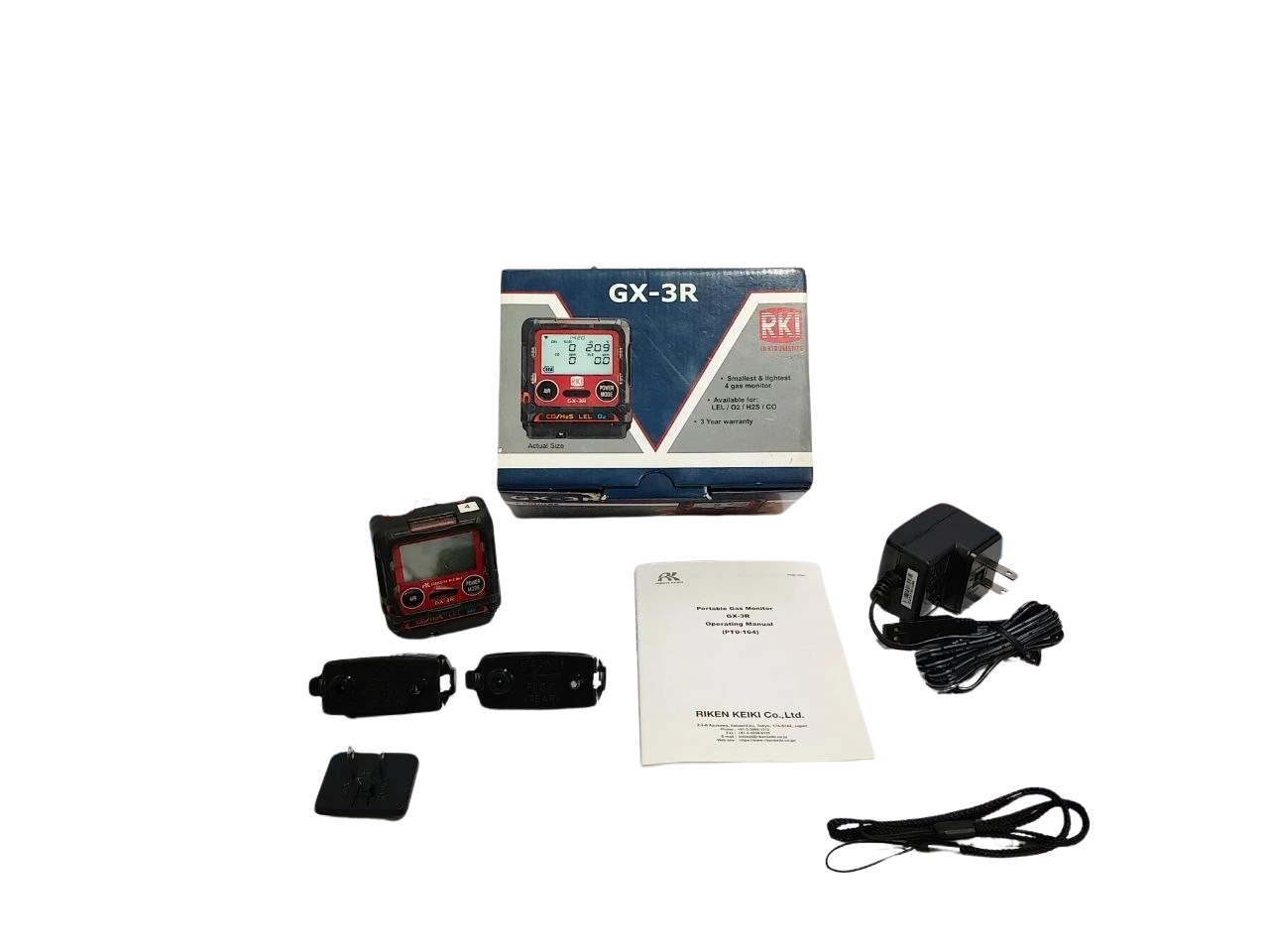 RKI Instruments GX-3R1 RKI Instruments GX-3R portable gas monitor full kit with box, charger, and manual