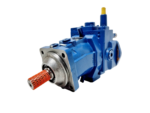 Rexroth A7VO28DR/63L-NPB01 hydraulic axial piston pump side profile with protective shaft sleeve.