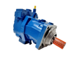 Bosch Rexroth A7VO28DR Series 63 bent-axis variable pump with 4-bolt ISO mounting flange.