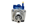 Front drive shaft view of Rexroth A7VO28DR-63L parallel keyed hydraulic axial piston pump.