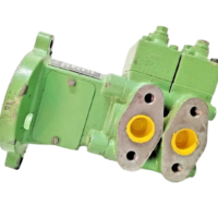 Rickmeier R2-2.75 tandem hydraulic pump showing dual suction discharge ports