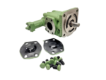 Rickmeier R45/80 gear pump body with flange blind plates and mounting bolts