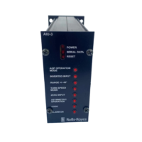 Front view of Rolls-Royce AIU-3 controller module showing LED indicators and serial data status