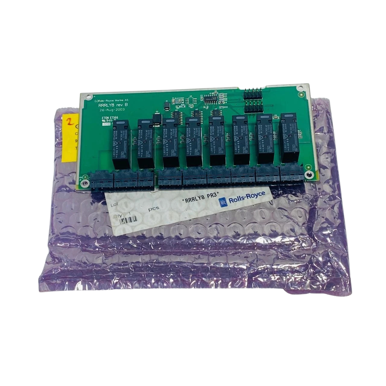 Rolls Royce RRRLY8 IO Alarm Module1 Rolls Royce RRRLY8 Rev B 8-channel marine relay I/O alarm module with original packaging