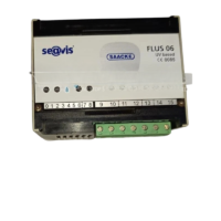 SAACKE FLUS 06 UV Flame Detector front terminal view showing se@vis label and connection points