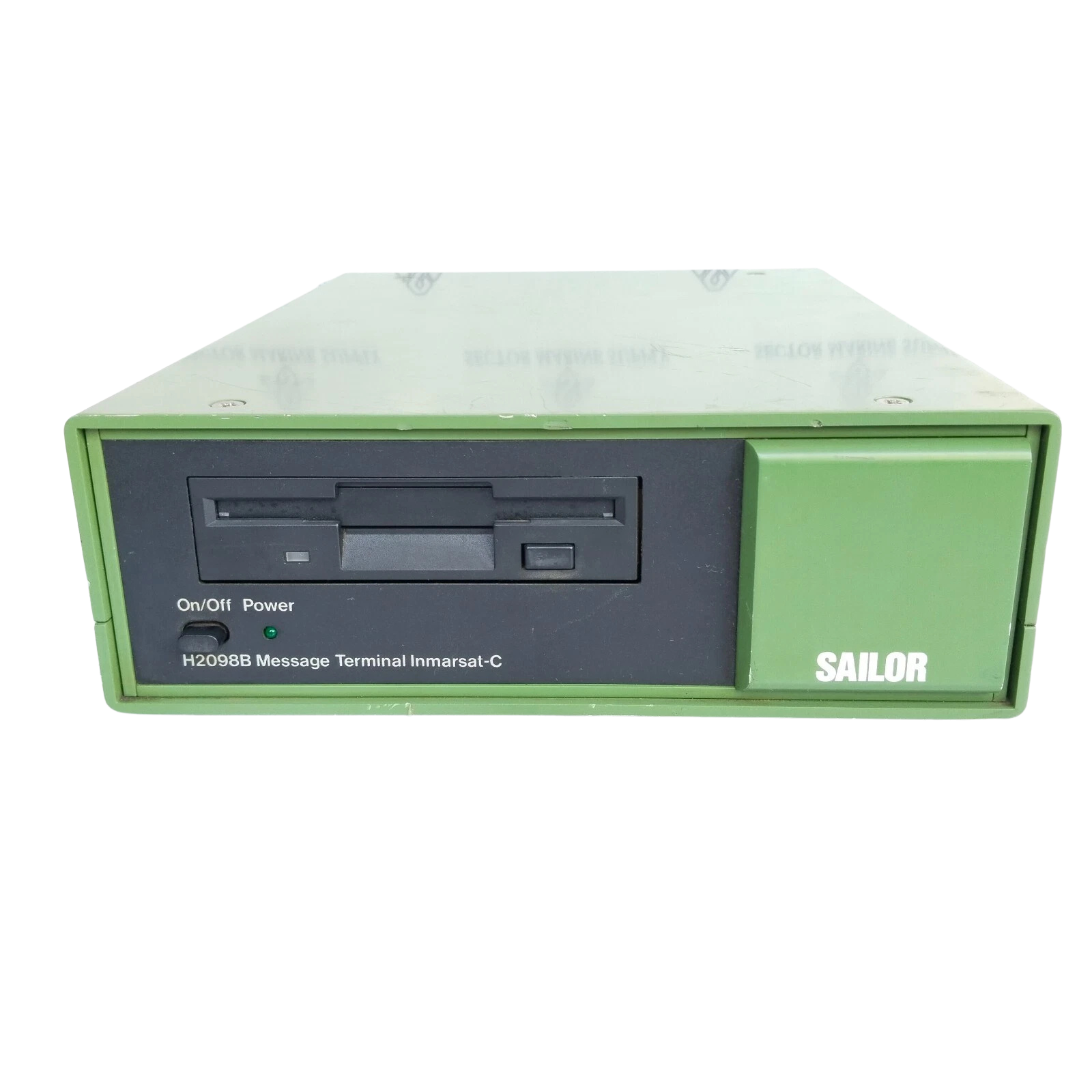 SAILOR H2098B Message Terminal1 SAILOR H2098B Message Terminal Inmarsat-C front panel with floppy drive and power switch