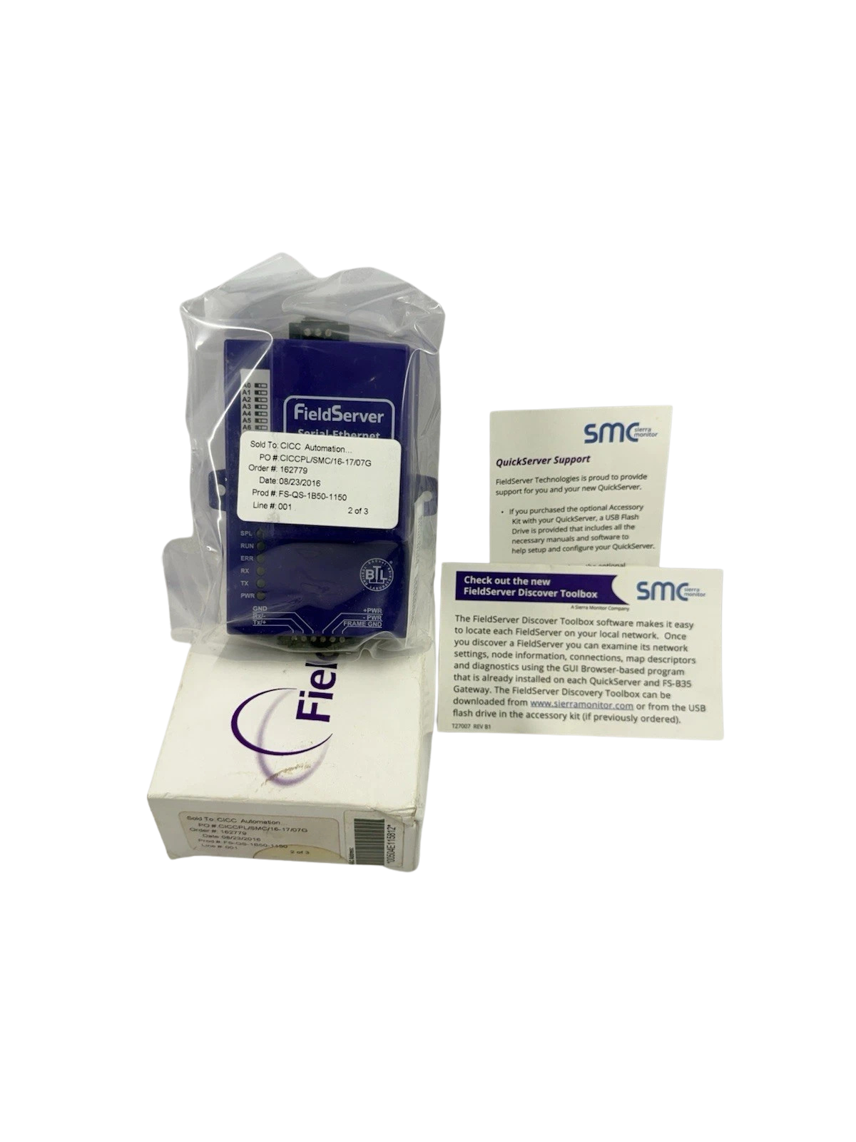 SMC Sierra Monitor FieldServer FS-QS-1B50-11501 SMC Sierra Monitor FieldServer FS-QS-1B50-1150 gateway with original packaging and documentation