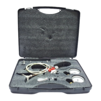TESZ TPP 40 pneumatic pressure calibrator kit in open hard carrying case with gauges and test hose