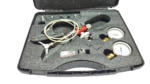 TESZ TPP 40 hand-operated pressure calibration pump with analog gauges inside protective foam case