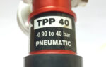 TESZ TPP 40 pneumatic calibrator body nameplate showing -0.90 to 40 bar pressure range