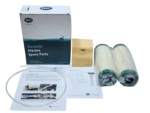 TMC 306100 oil separator kit unboxed with dual elements, scavenge hose, check valve, and manual