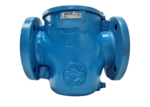 Side profile of Viking Pump F-1030-FSST Lid-Ease 3-inch strainer with flow direction arrow
