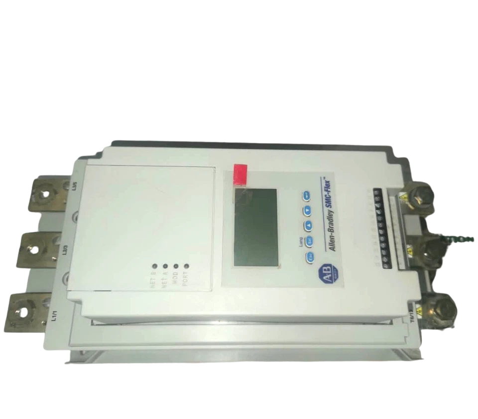 Allen Bradley 150-F135NBD Allen Bradley 150-F135NBD SMC Flex 135A soft starter front control panel and power terminals