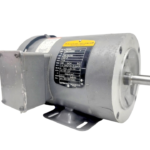 Baldor CM3556 electric motor showing 56C mounting base and keyed shaft