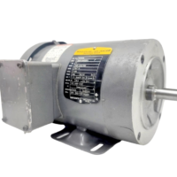 Baldor CM3556 electric motor showing 56C mounting base and keyed shaft