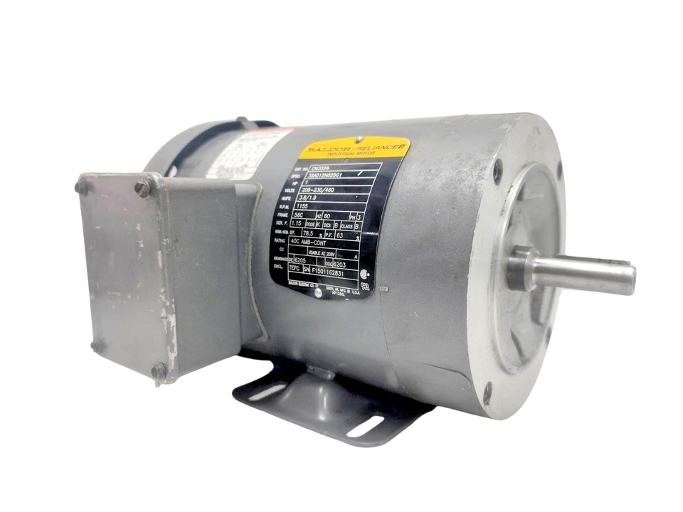 Baldor CM3556 Electric Motor5 Baldor CM3556 electric motor showing 56C mounting base and keyed shaft