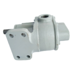 Brown & Sharpe No. 3 gear pump underside showing four-hole baseplate mounting bracket