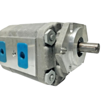 Yuan Hydraulic CB-KP63/20 double gear pump with keyed drive shaft and 2-bolt SAE mounting flange