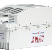 CPI 6725 25W C-Band MBUC marine block upconverter with heatsink vents and capped connectors