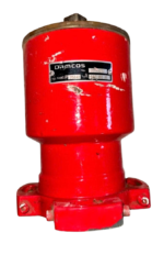 Damcos BRC 012 A1 hydraulic actuator (051-4252), side view with nameplate.