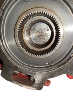 Internal gear mechanism at the base of a Damcos hydraulic actuator.