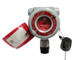 Detcon FP-524D MicroSafe combustible gas sensor display face with LED indicators and splash cap
