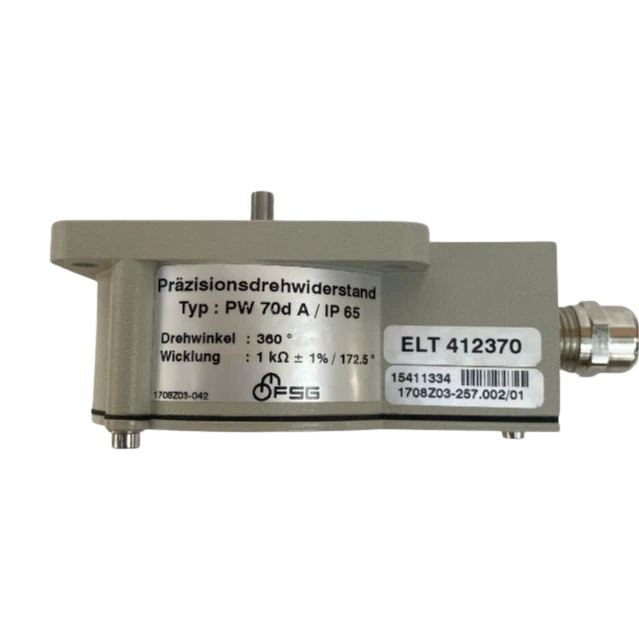 FSG PW 70d A-IP 65 precision rotary resistance1 FSG PW 70d A/IP 65 precision potentiometer 1 kΩ 172.5° angle 1708Z03-257.002/01