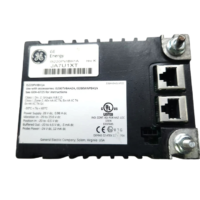 GE IS220PVIBH1A Mark VIe vibration monitor I/O pack label with dual RJ-45 Ethernet ports
