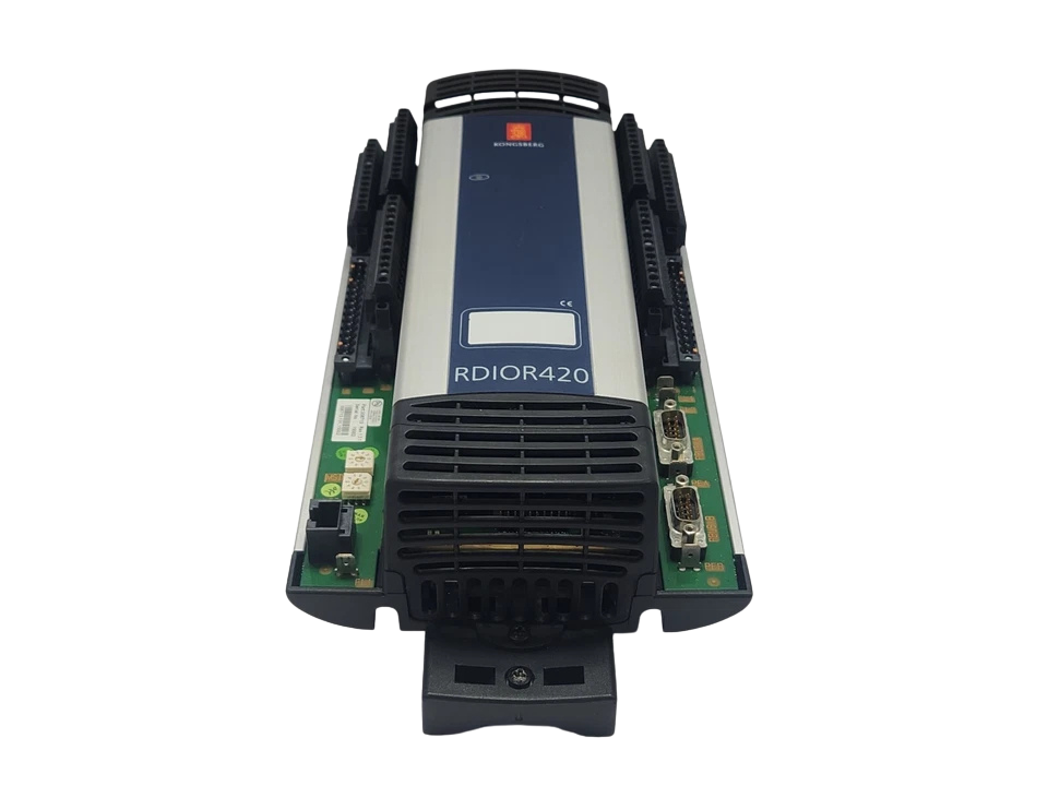 Kongsberg RDIOR420 306713 Kongsberg RDIOR420 306713 remote I/O module front view with RBUS ports