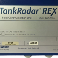 Rosemount TankRadar REX Type FCU 2160 manufacturer nameplate