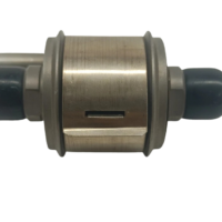 Stainless steel body of Servomex Crowborough paramagnetic O2 sensor highlighting indexing alignment notch.