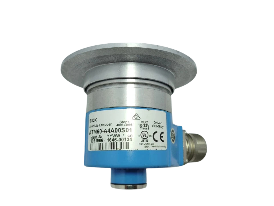 Sick ATM60-A4A00S01 Absolute Encoder Sick ATM60-A4A00S01 absolute encoder 1061966 with nameplate and radial connector