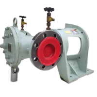 Taiko MSD-10H three screw pump with red shipping cap and mounting foundation